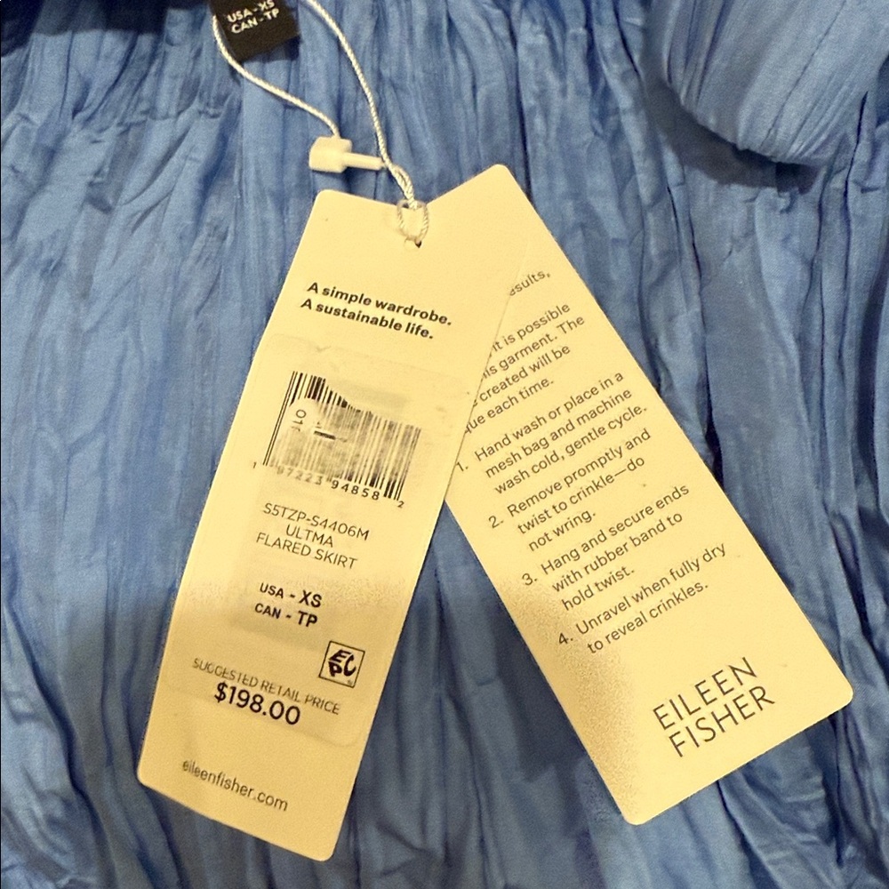 NWT Eileen Fisher Crushed Silk Maxi Skirt - Picture 7 of 7